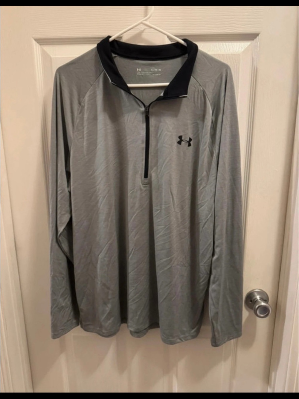 Under Armour Gray Long-Sleeve 1/4 Zip Pullover with Black Trim